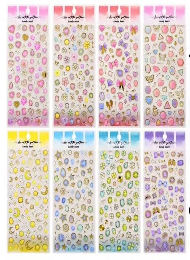 SAMVARDHAN Pack of 8 PVC 3D Puffy Dress Up 8 Pic Princess Sticker 3D Dress Up Stickers Laptop Book - Image 1